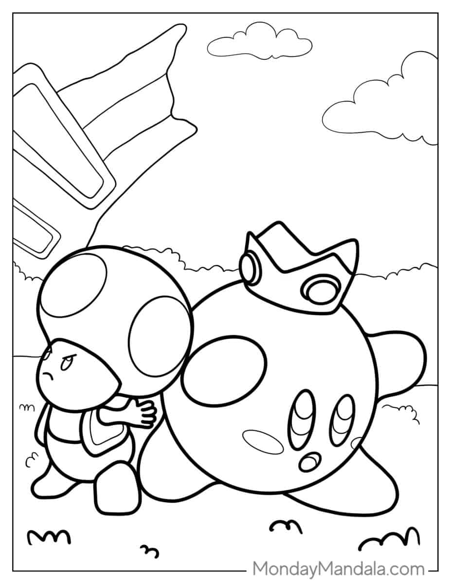 Çocuklar İçin Kirby Boyama Sayfaları 