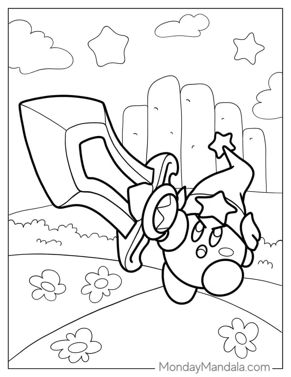 Çocuklar İçin Kirby Boyama Sayfaları 