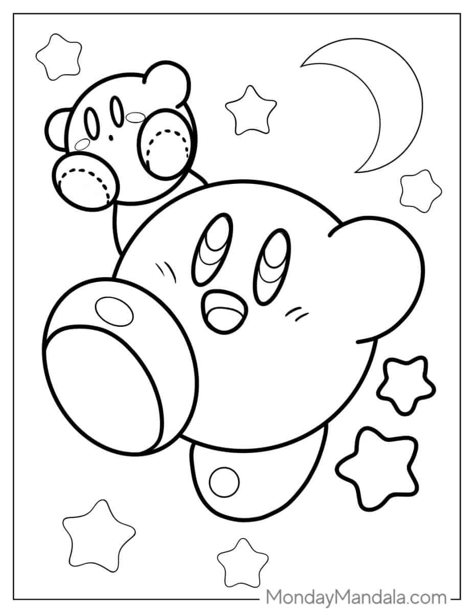 Çocuklar İçin Kirby Boyama Sayfaları 
