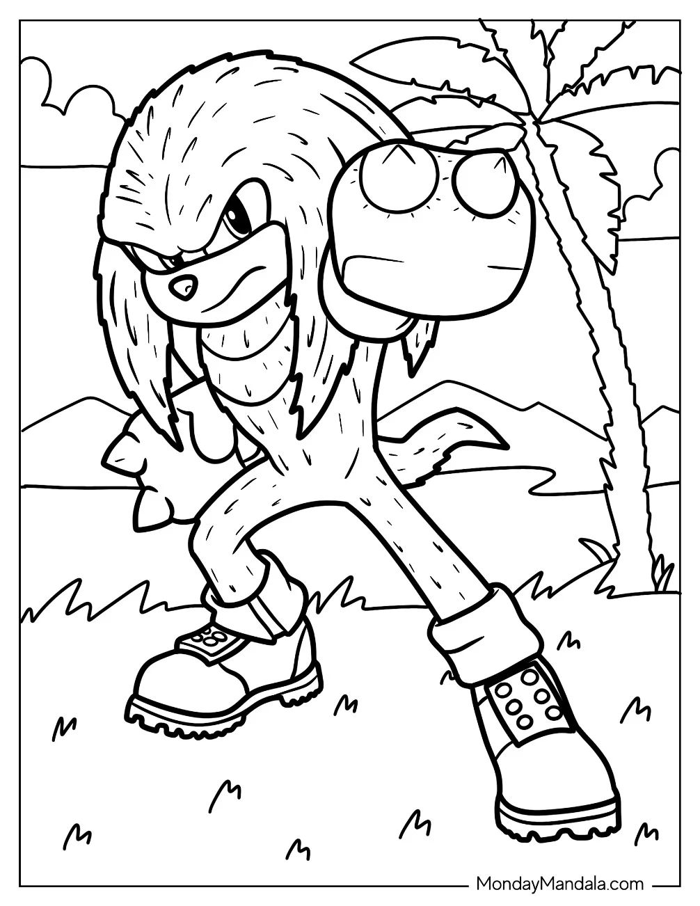 Çocuklar İçin Knuckles Boyama Sayfaları 