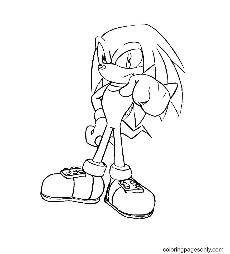 Çocuklar İçin Knuckles Boyama Sayfaları 