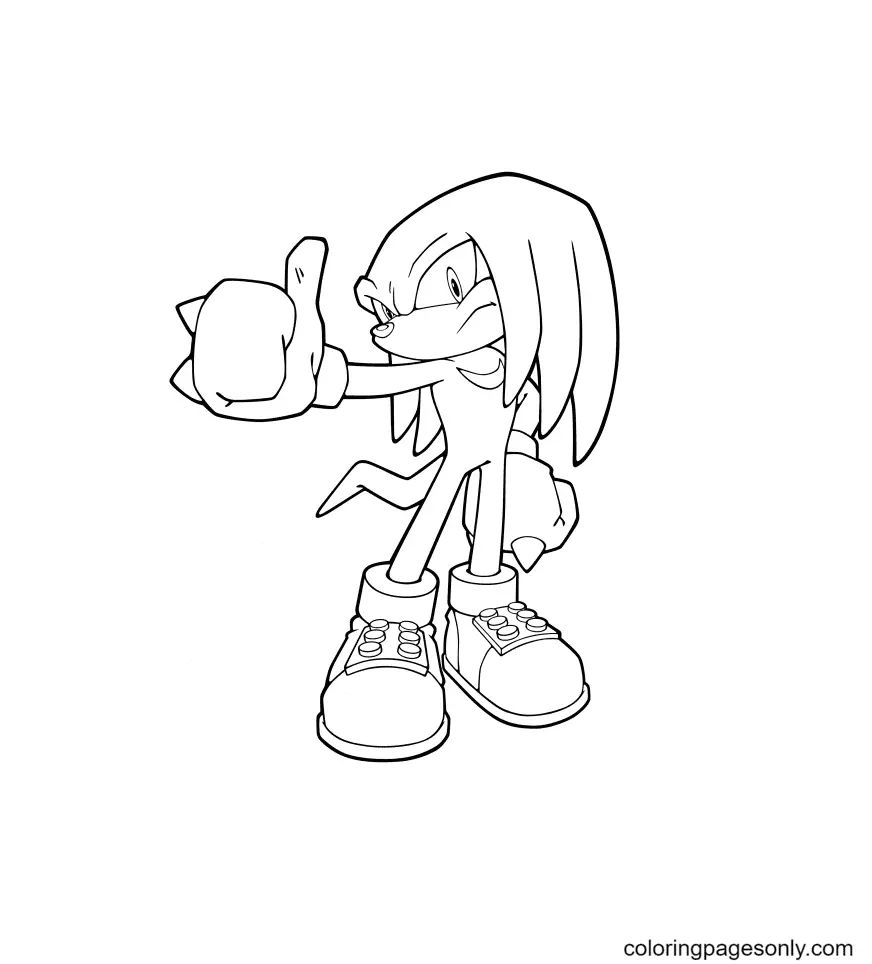 Çocuklar İçin Knuckles Boyama Sayfaları 