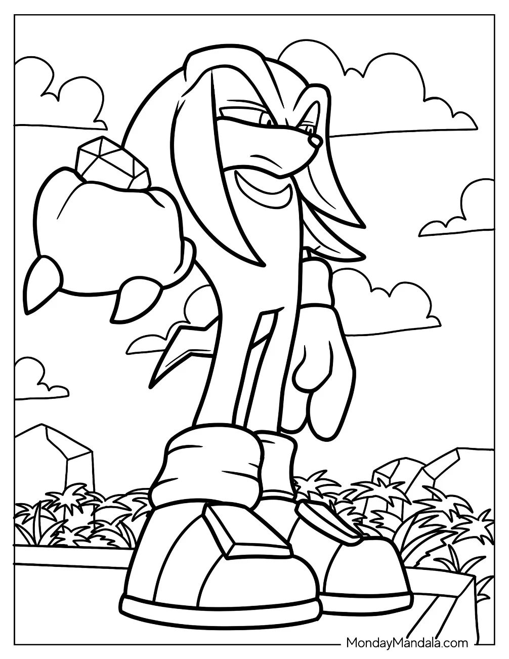 Çocuklar İçin Knuckles Boyama Sayfaları 