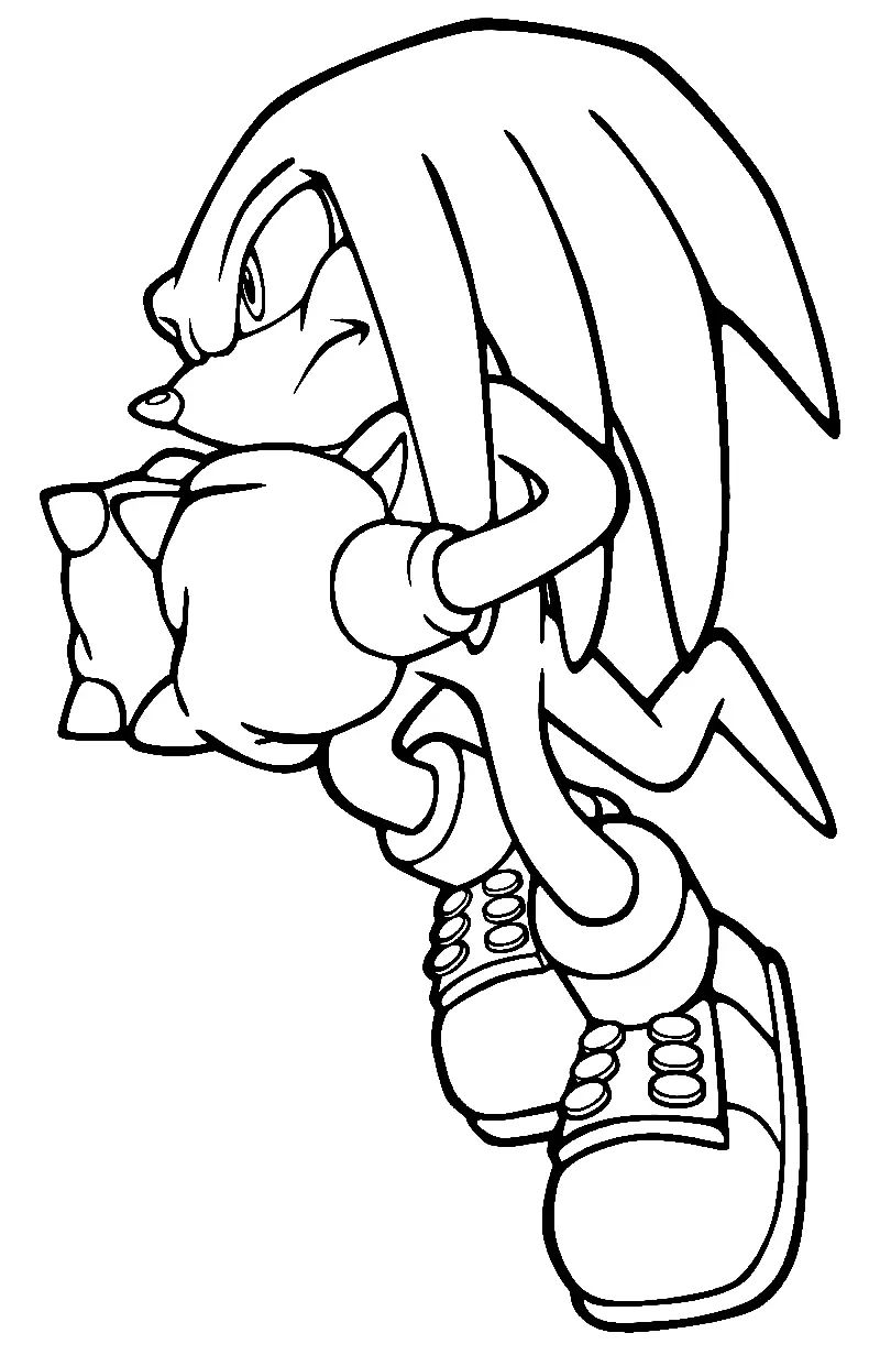 Çocuklar İçin Knuckles Boyama Sayfaları 