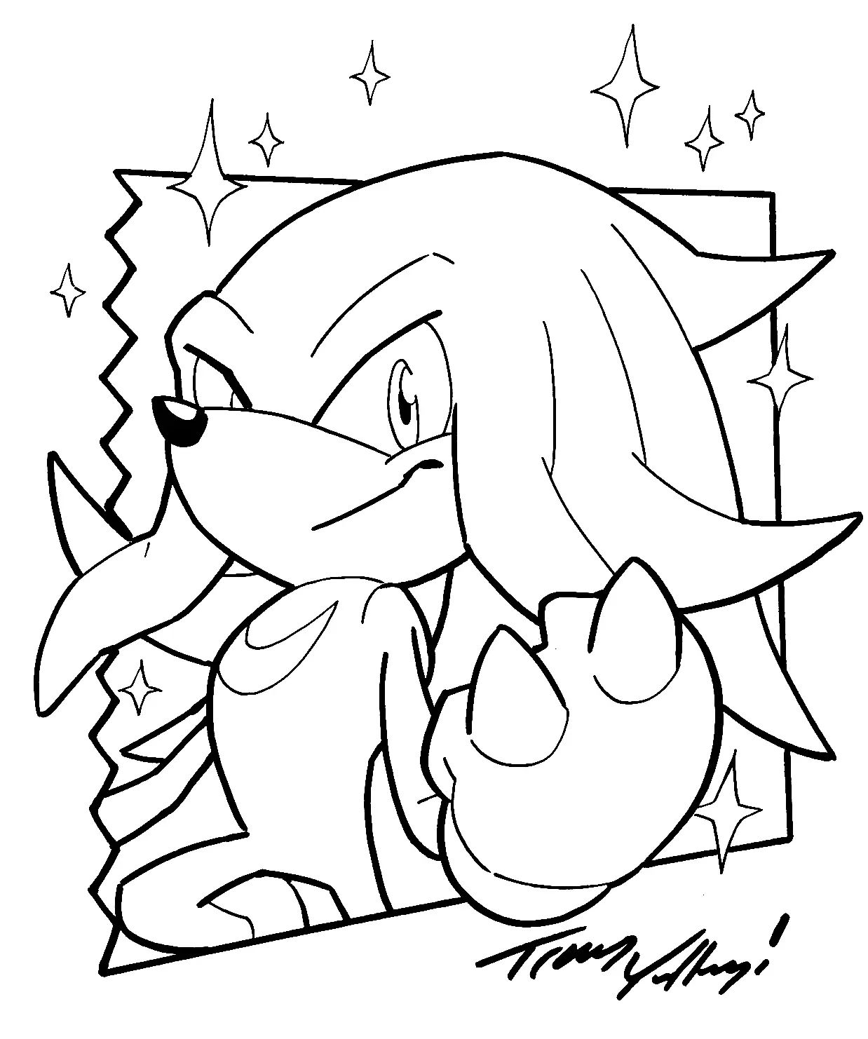 Çocuklar İçin Knuckles Boyama Sayfaları 