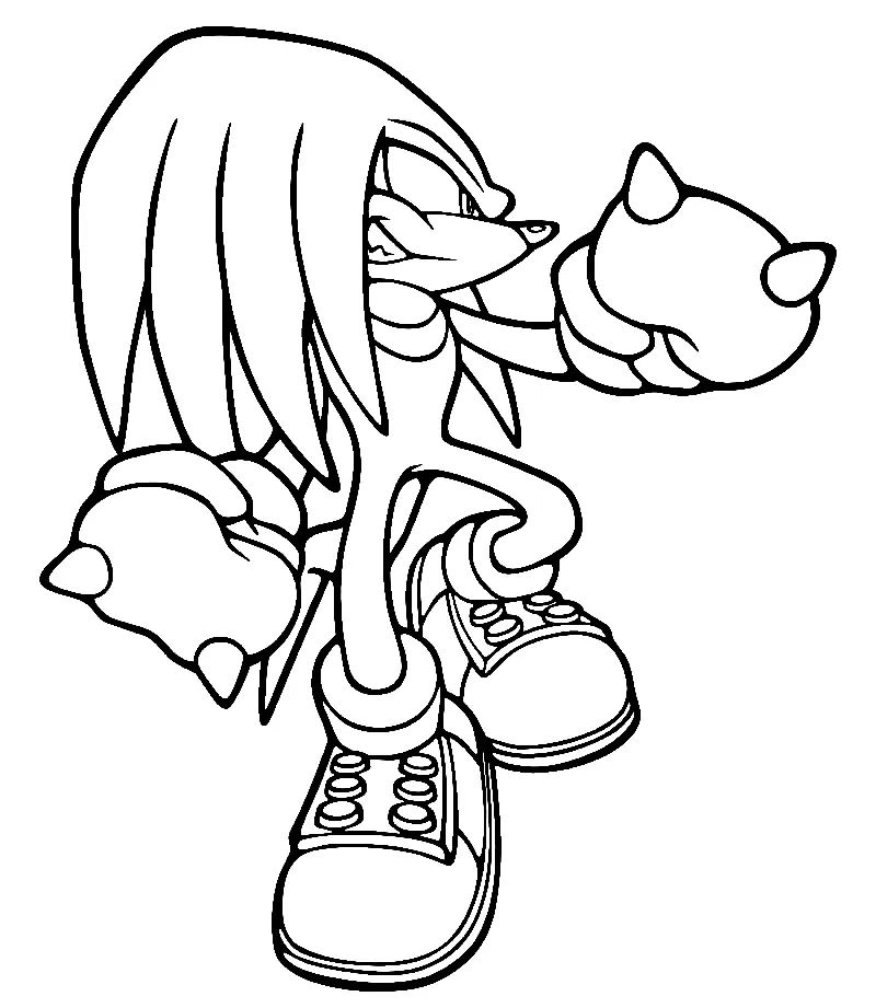 Çocuklar İçin Knuckles Boyama Sayfaları 