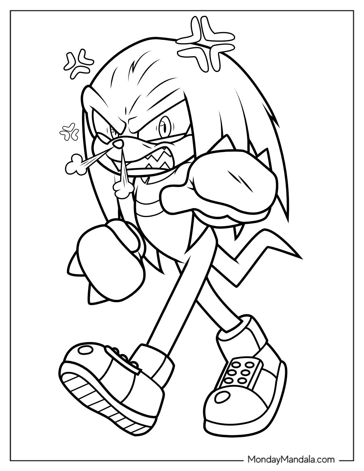 Çocuklar İçin Knuckles Boyama Sayfaları 