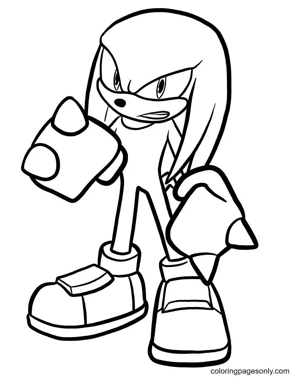 Çocuklar İçin Knuckles Boyama Sayfaları 