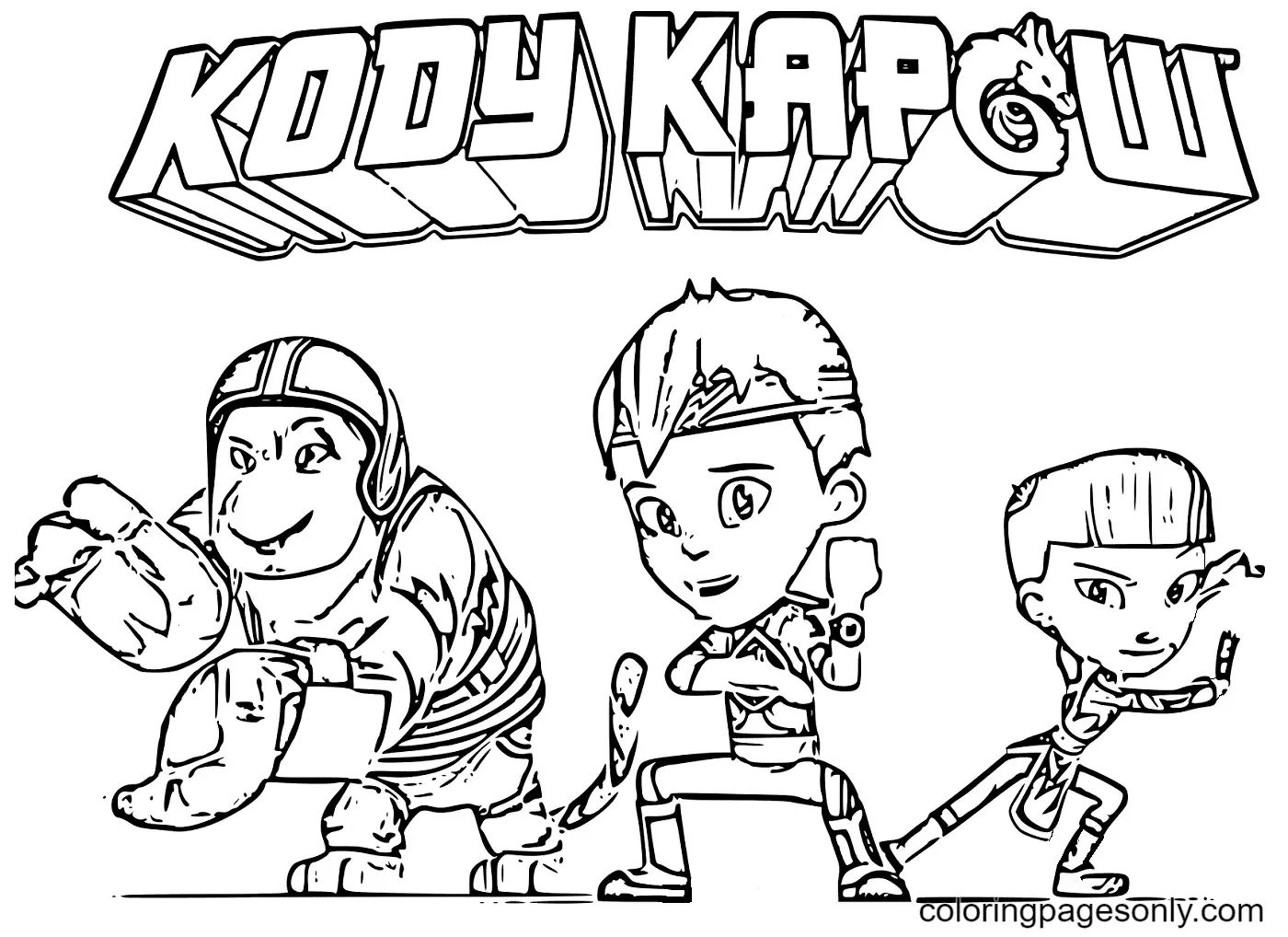 Çocuklar İçin kody-kapow Boyama Sayfaları 