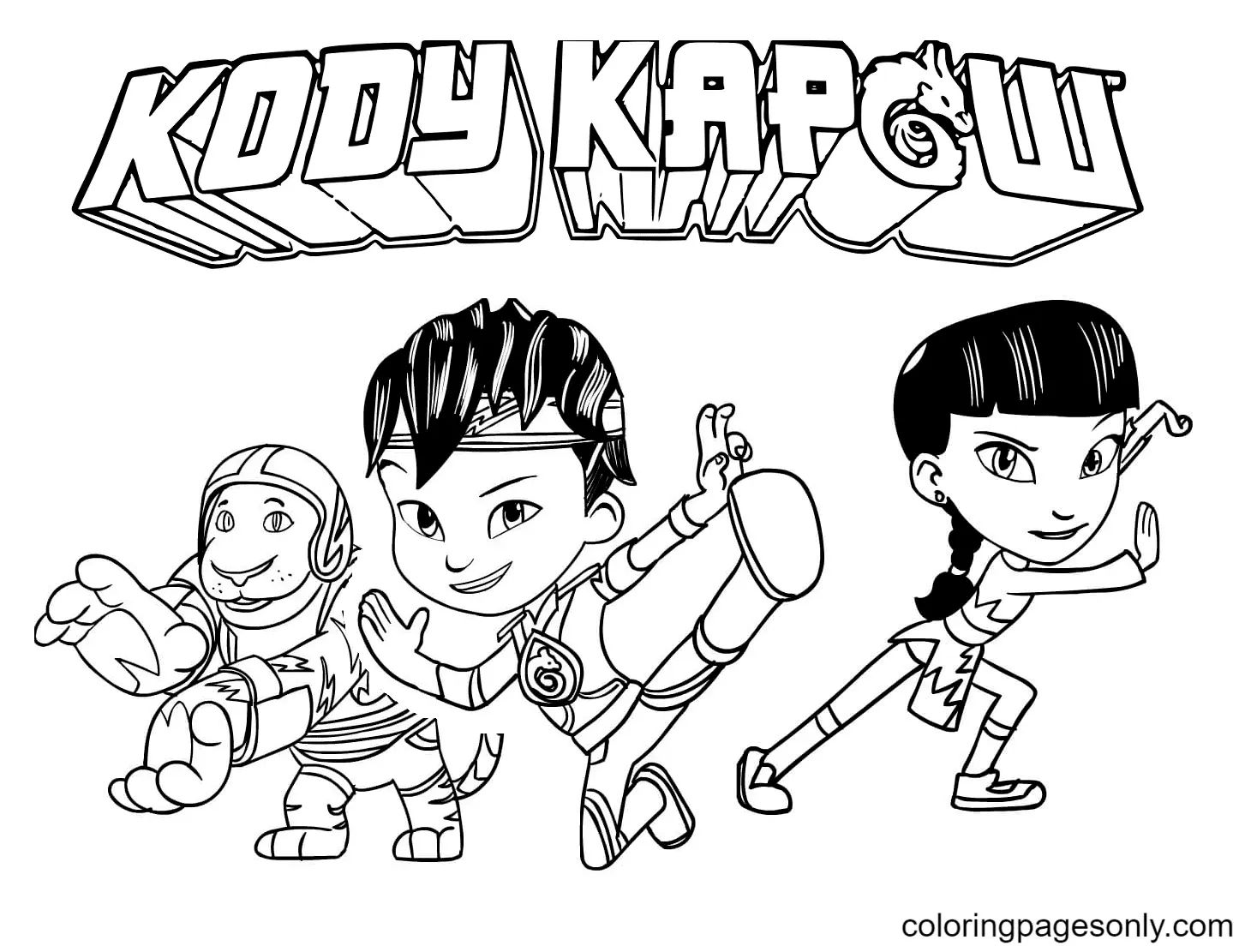 Çocuklar İçin kody-kapow Boyama Sayfaları 