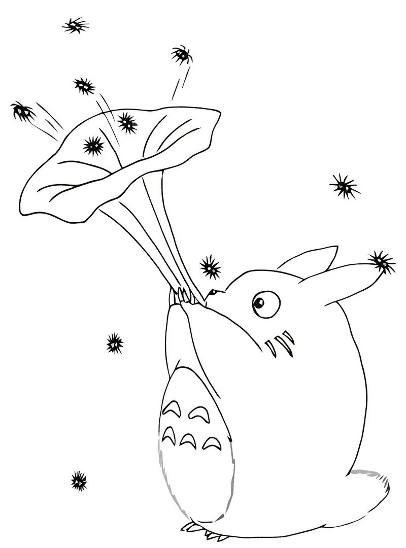 Çocuklar İçin Komşum Totoro Boyama Sayfaları 