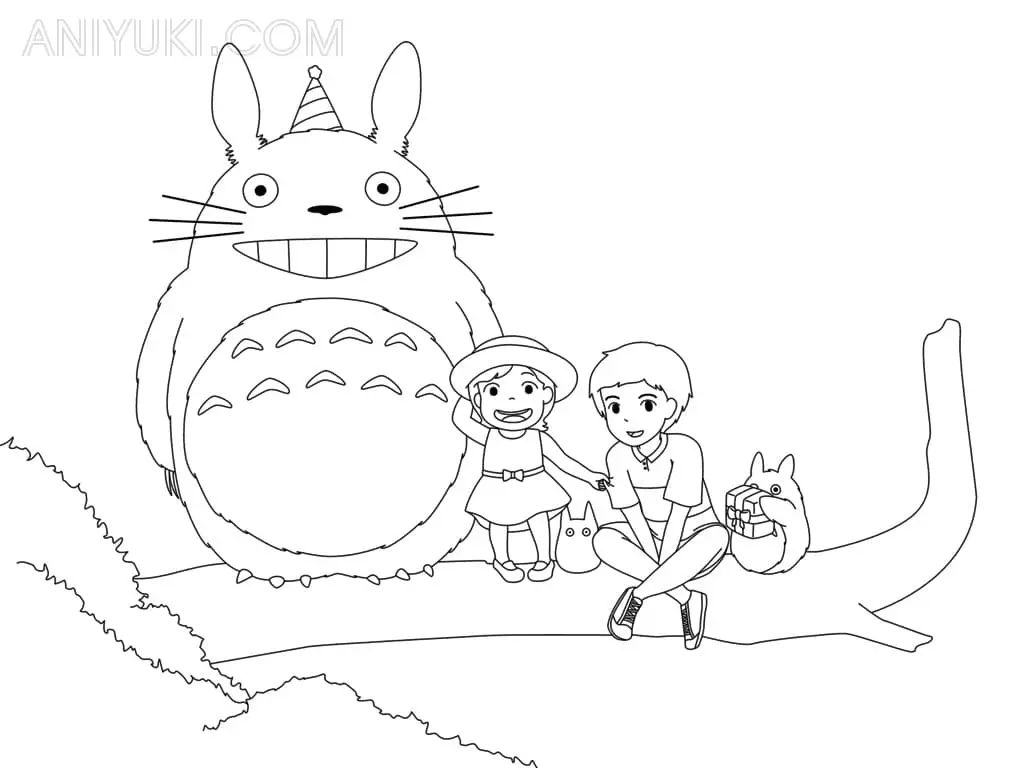 Çocuklar İçin Komşum Totoro Boyama Sayfaları 