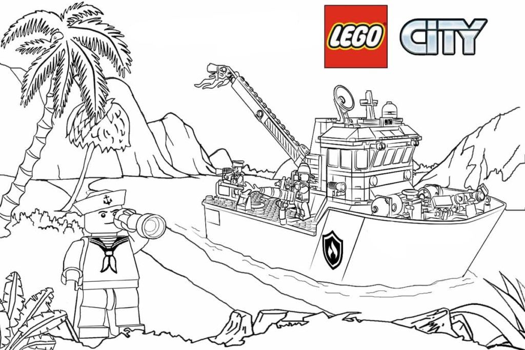 Çocuklar İçin Lego City Boyama Sayfaları 
