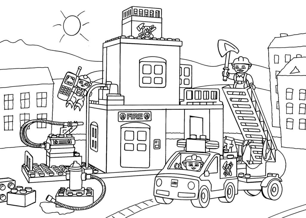Çocuklar İçin Lego City Boyama Sayfaları 