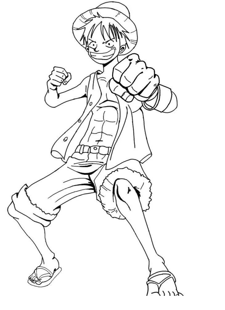 Çocuklar İçin Luffy Boyama Sayfaları 