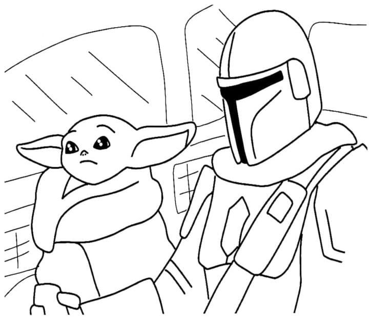 Çocuklar İçin Mandalorian Boyama Sayfaları 