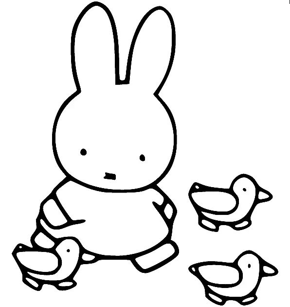 Çocuklar İçin Miffy Boyama Sayfaları 