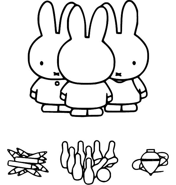 Çocuklar İçin Miffy Boyama Sayfaları 