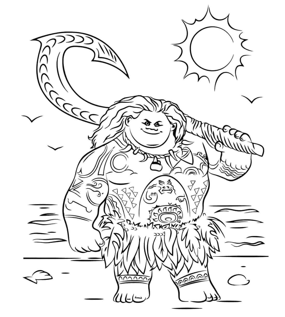 Çocuklar İçin Moana Boyama Sayfaları 