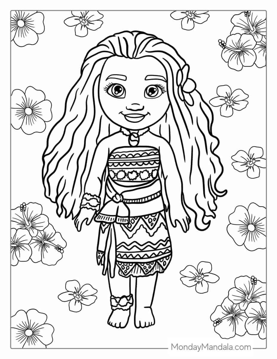Çocuklar İçin Moana Boyama Sayfaları 