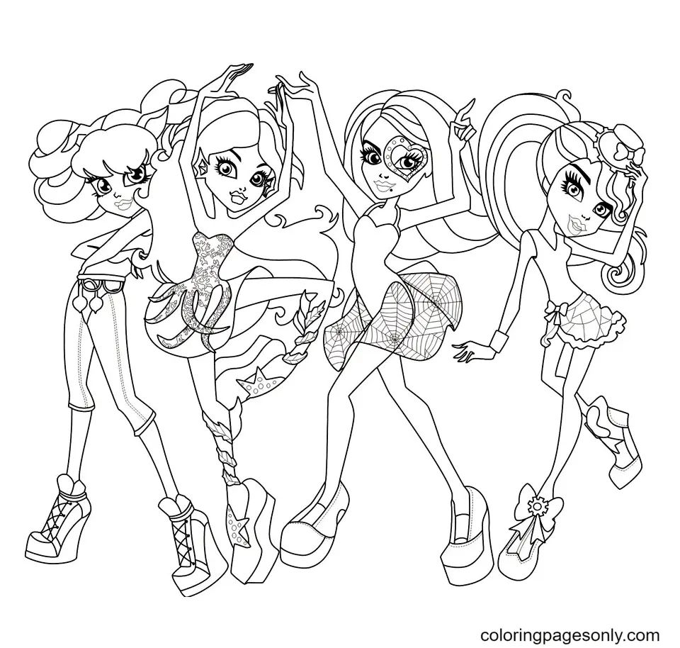Çocuklar İçin Monster High Boyama Sayfaları 