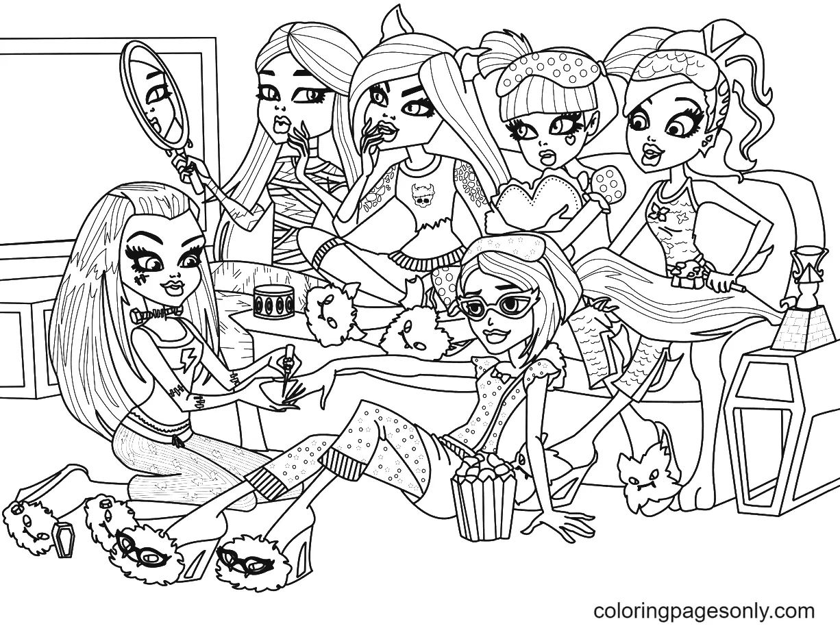 Çocuklar İçin Monster High Boyama Sayfaları 