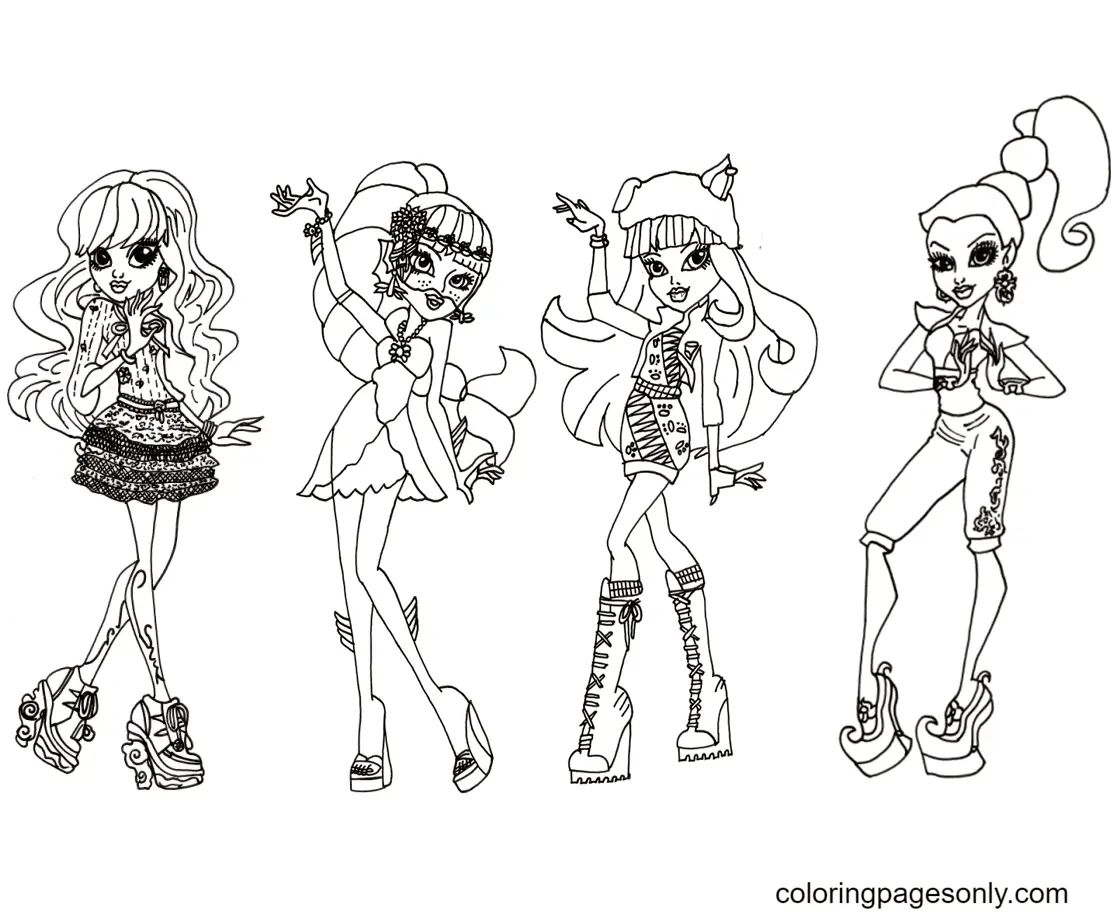 Çocuklar İçin Monster High Boyama Sayfaları 