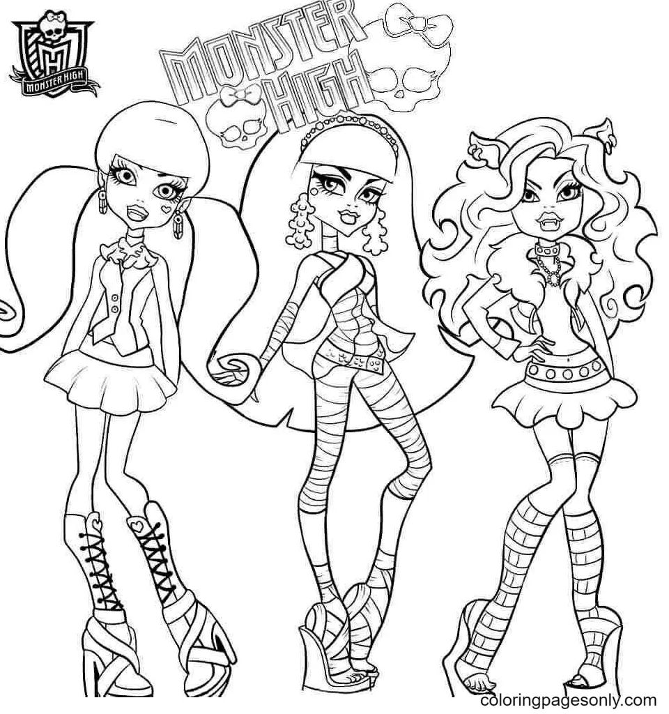 Çocuklar İçin Monster High Boyama Sayfaları 