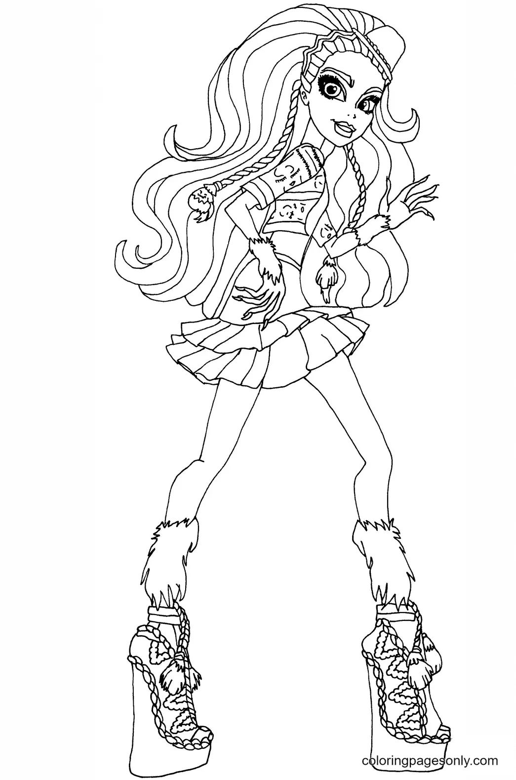 Çocuklar İçin Monster High Boyama Sayfaları 