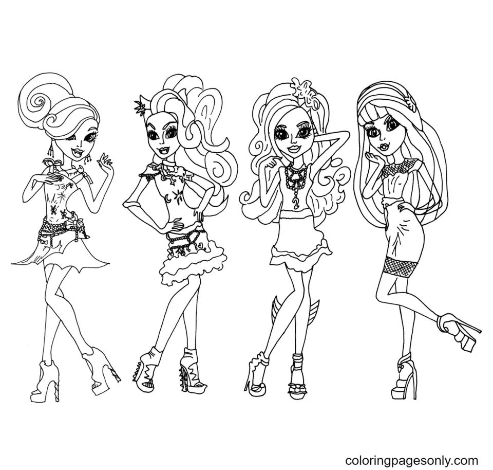 Çocuklar İçin Monster High Boyama Sayfaları 