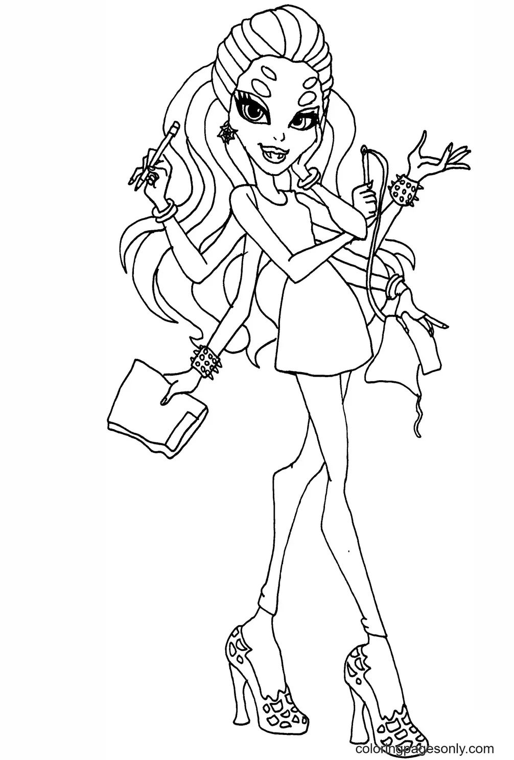 Çocuklar İçin Monster High Boyama Sayfaları 