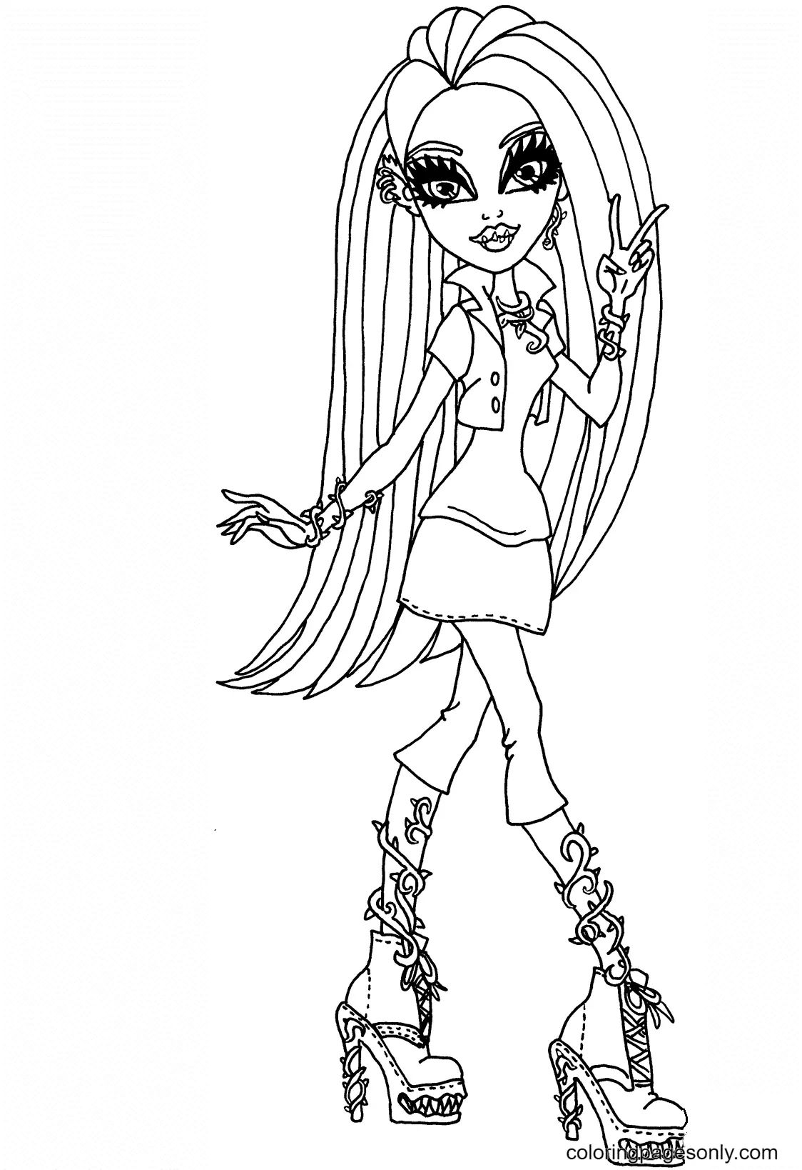 Çocuklar İçin Monster High Boyama Sayfaları 