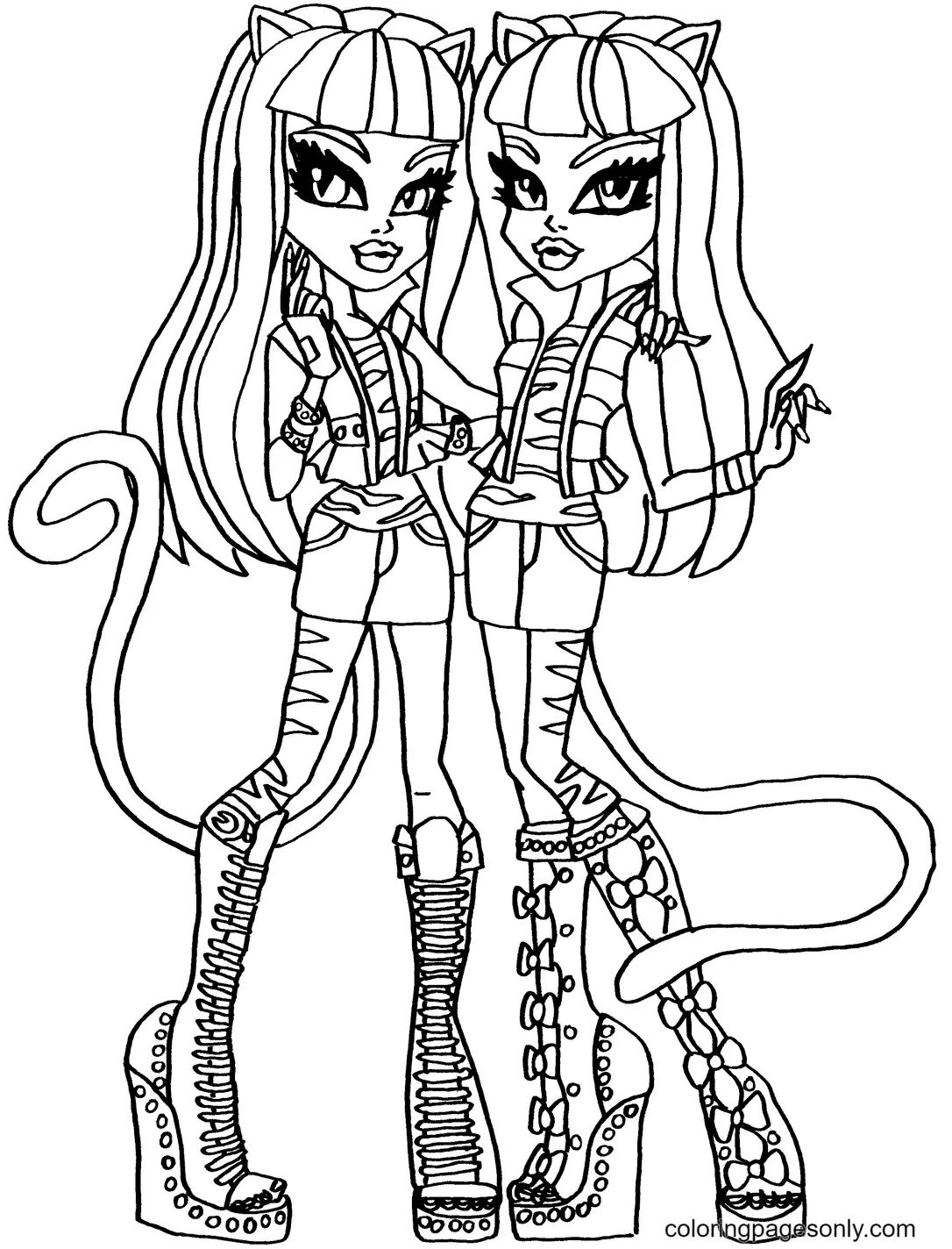 Çocuklar İçin Monster High Boyama Sayfaları 