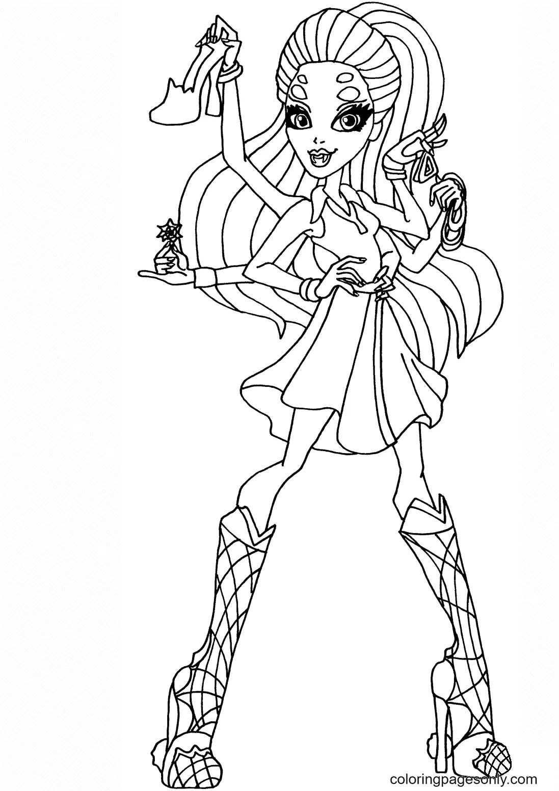 Çocuklar İçin Monster High Boyama Sayfaları 