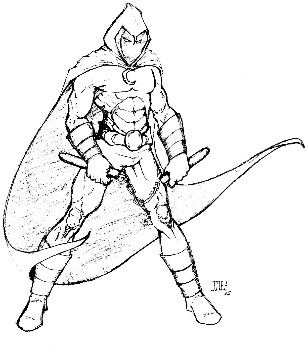 Çocuklar İçin Moon Knight Boyama Sayfaları 
