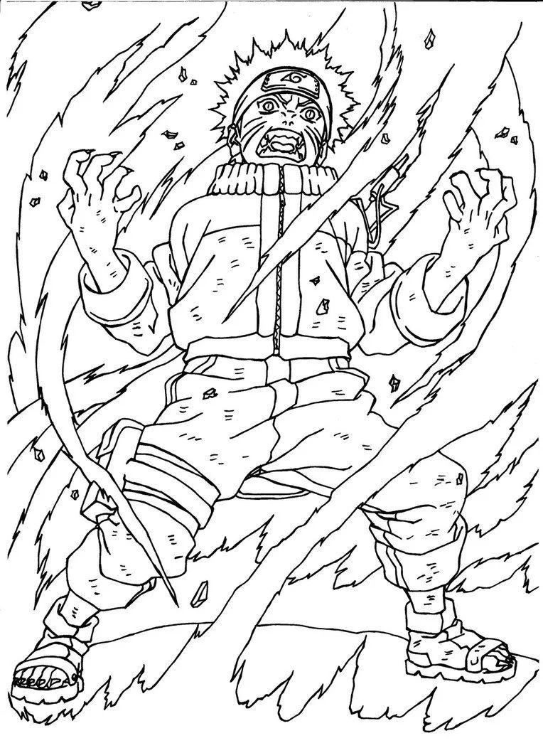 Çocuklar İçin naruto Boyama Sayfaları 