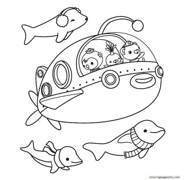 Çocuklar İçin Octonauts Boyama Sayfaları 