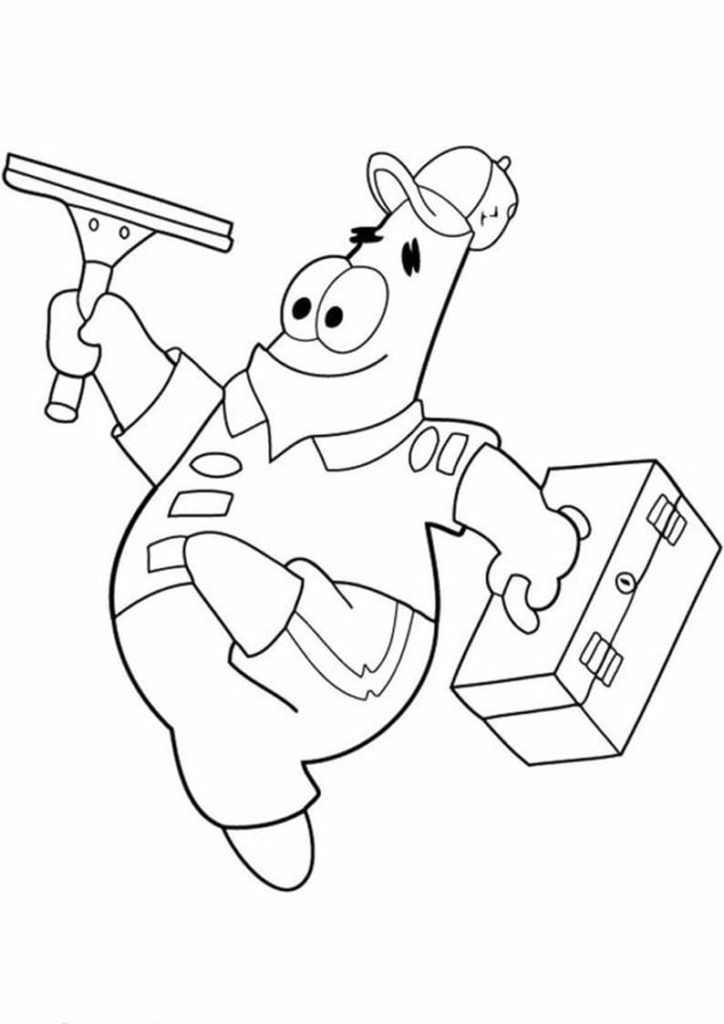 Çocuklar İçin Patrick Star Boyama Sayfaları 