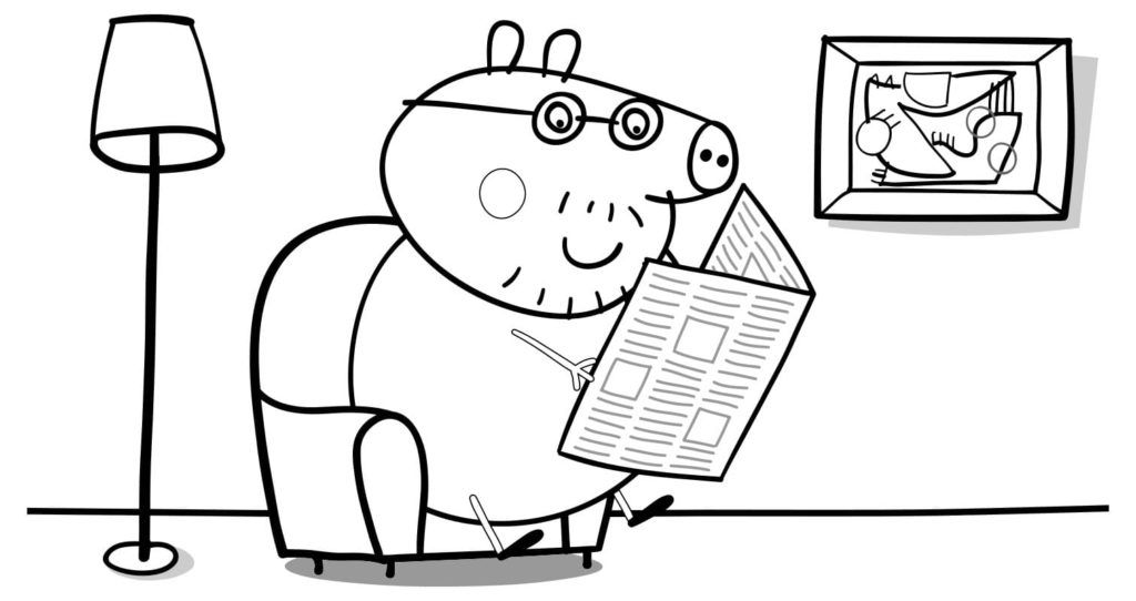 Çocuklar İçin Peppa Pig Boyama Sayfaları 