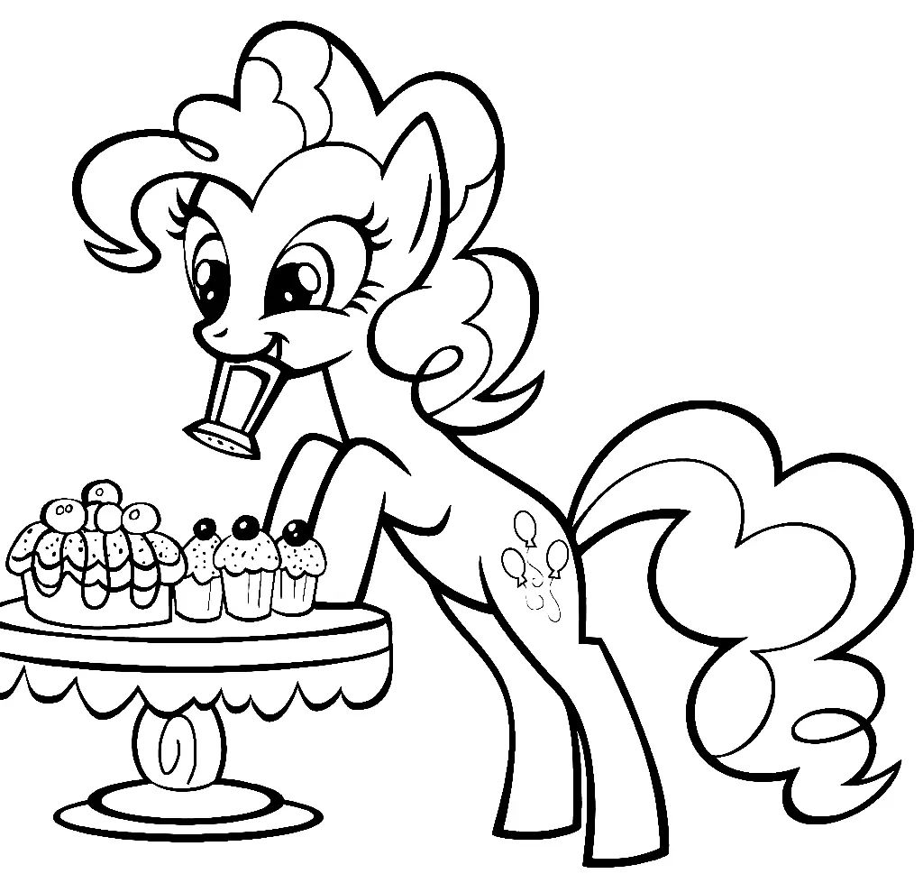 Çocuklar İçin Pinkie Pie Boyama Sayfaları 