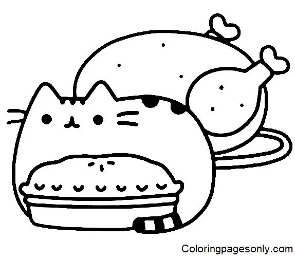 Çocuklar İçin Pusheen Boyama Sayfaları 