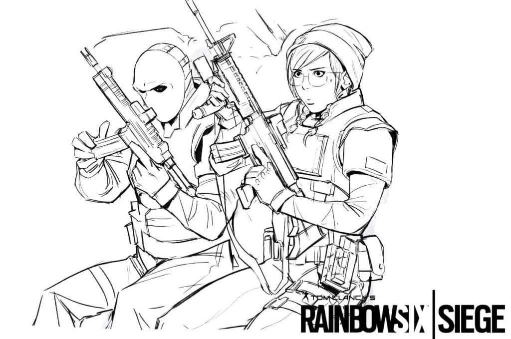 Çocuklar İçin Rainbow Six Siege Boyama Sayfaları 