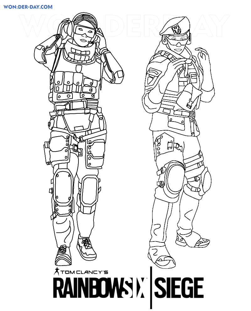 Çocuklar İçin Rainbow Six Siege Boyama Sayfaları 