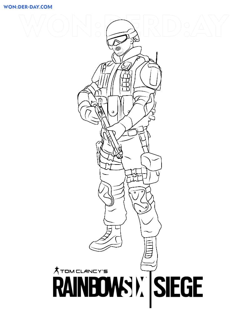 Çocuklar İçin Rainbow Six Siege Boyama Sayfaları 