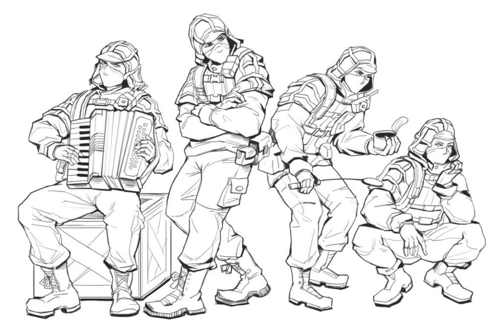Çocuklar İçin Rainbow Six Siege Boyama Sayfaları 