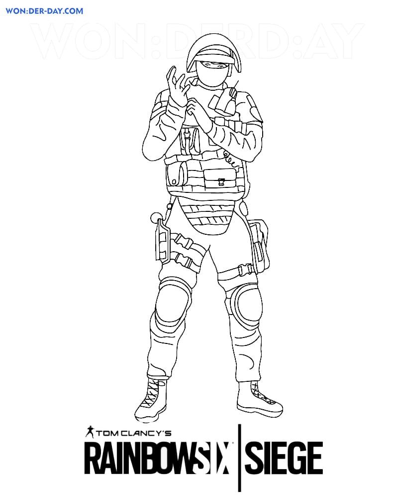 Çocuklar İçin Rainbow Six Siege Boyama Sayfaları 