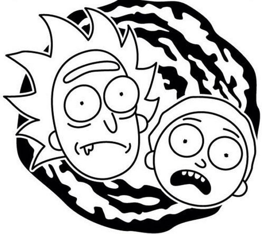 Çocuklar İçin Rick ve Morty Boyama Sayfaları 