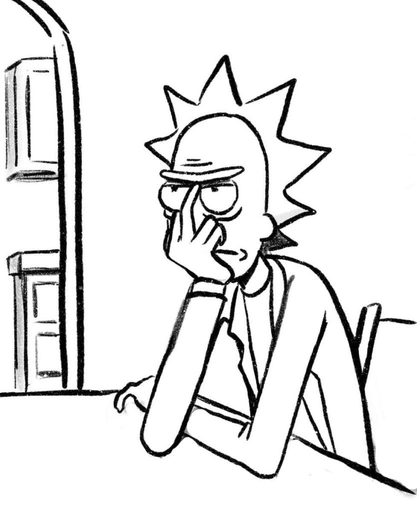 Çocuklar İçin Rick ve Morty Boyama Sayfaları 