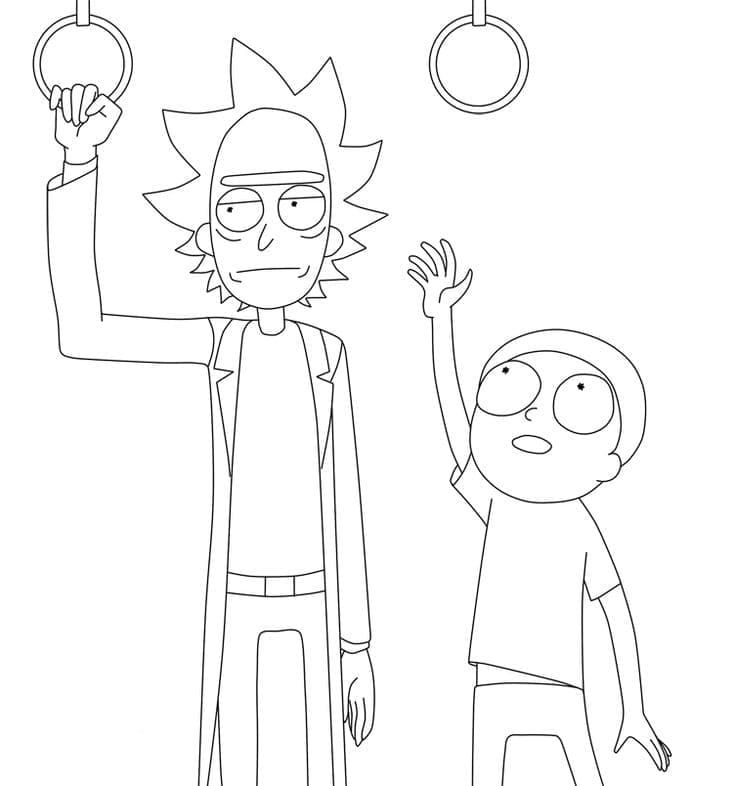 Çocuklar İçin Rick ve Morty Boyama Sayfaları 