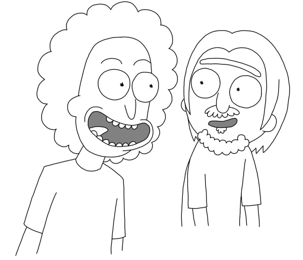 Çocuklar İçin Rick ve Morty Boyama Sayfaları 